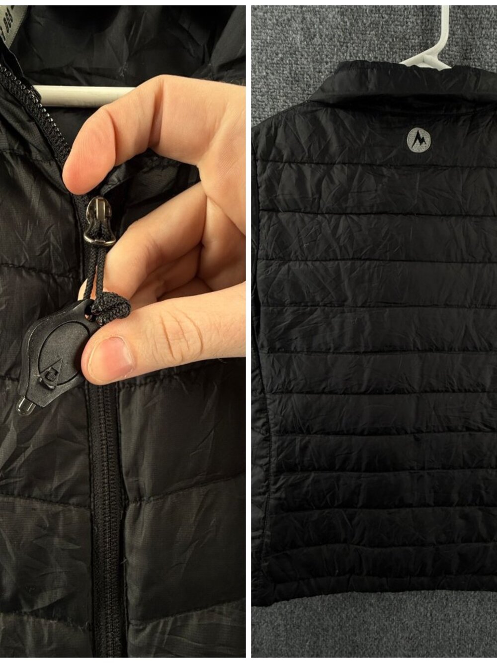 Marmot 800 Down Fill Puffer Jacket Insulated Women Black Full Zip Small Logo - Picture 16 of 16